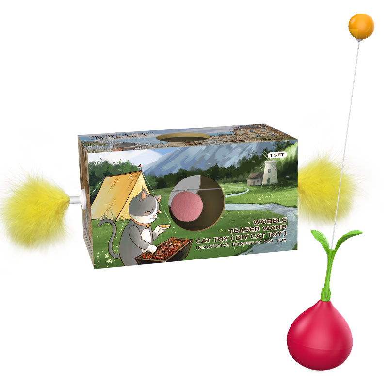 宠物用品工厂家批发公司新爆款亚马逊逗猫棒猫咪不倒翁DIY猫玩具