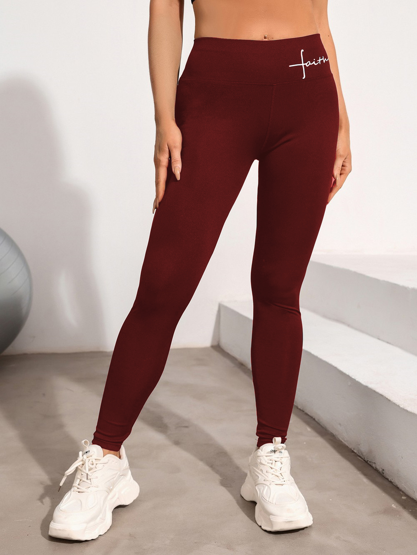 字母健身瑜伽紧身打底裤