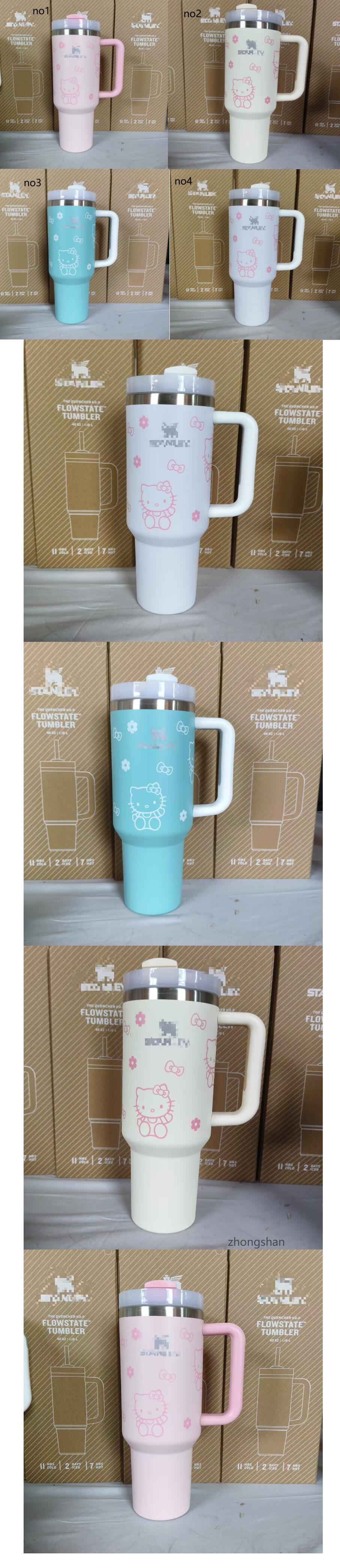 키티 KT 캣츠 스텐손잡이 텀블러 차량용 40oz 아이스컵 선물컵 이미지 2