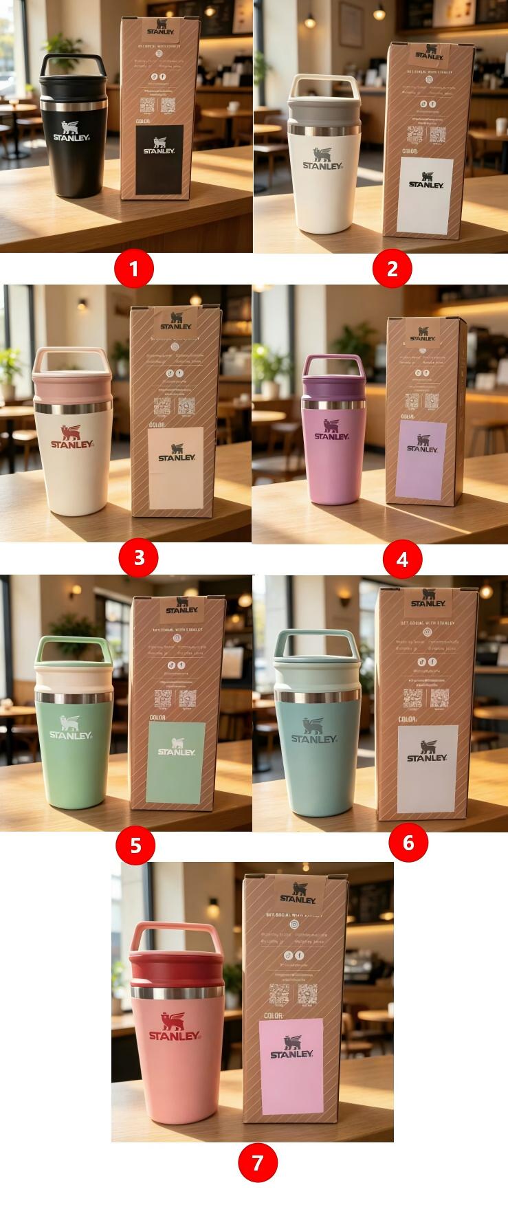 스탠리 12oz 커피컵 304 스테인리스 보온 스테이크 손잡이 일회용 컵 이미지 2