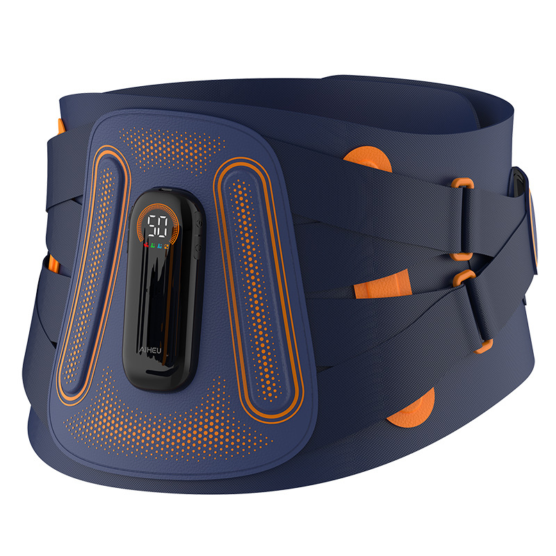 海外定制腰部按摩仪带震动加热和钢条支撑护腰带塑形健腹神器红光腰带