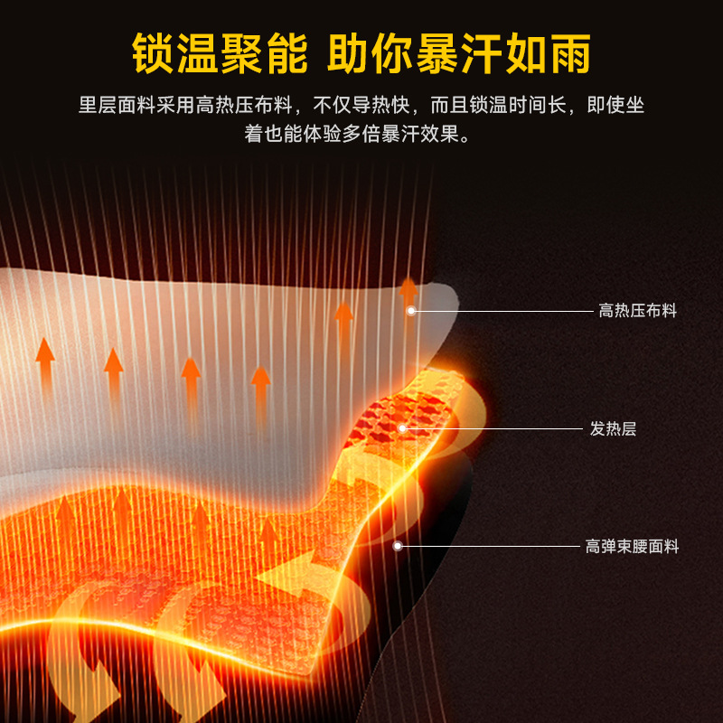 欧美跨境定制腰部按摩器EMS中频脉冲暴汗燃脂塑身健腹 红光热敷按摩腰带日韩外贸