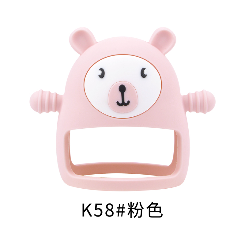小熊护手牙胶硅胶防吃手神器宝宝磨牙咀嚼玩具婴儿磨牙棒手套咬胶