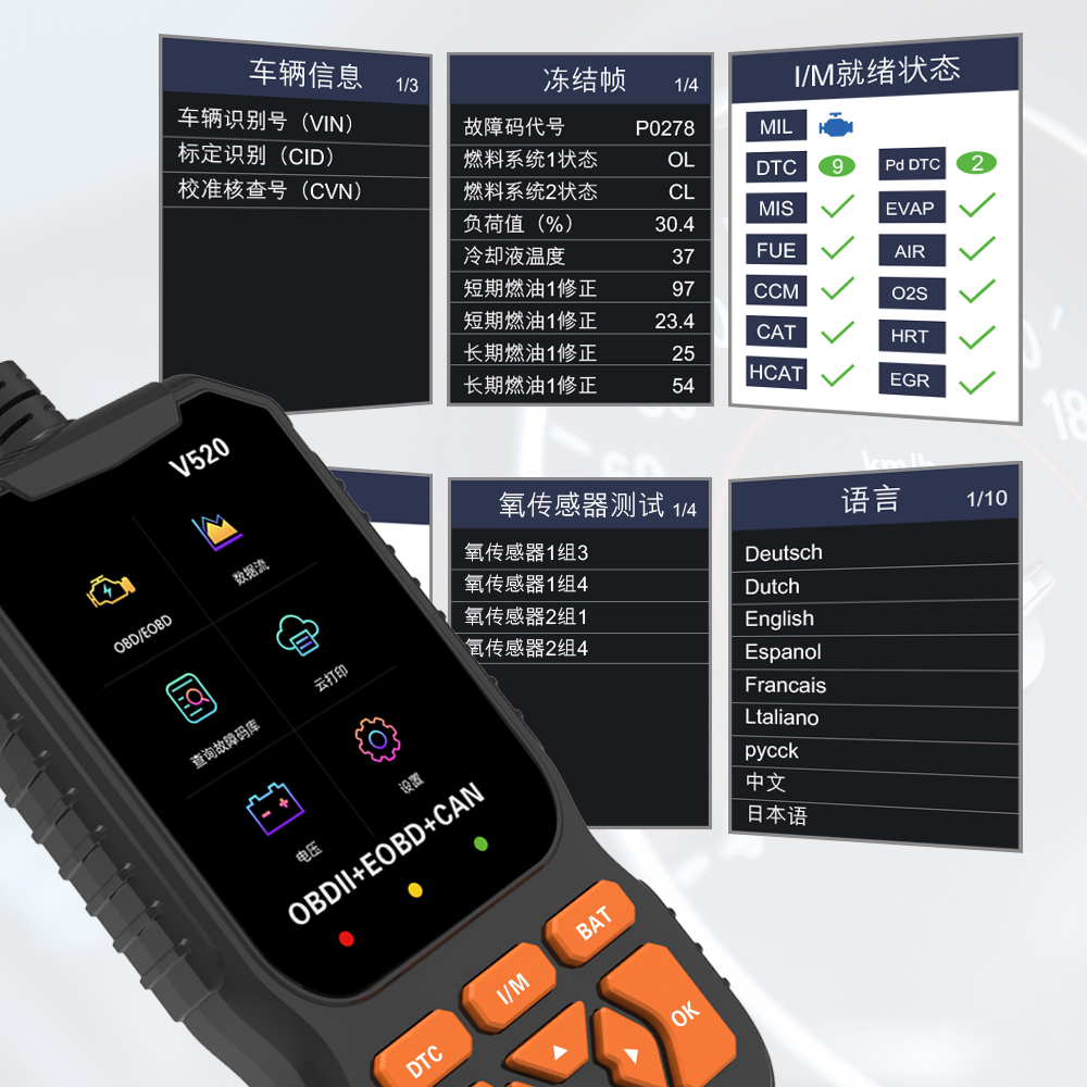 汽車診斷儀obd診斷工具發(fā)動機(jī)故障檢測儀elm327故障掃描儀obd2