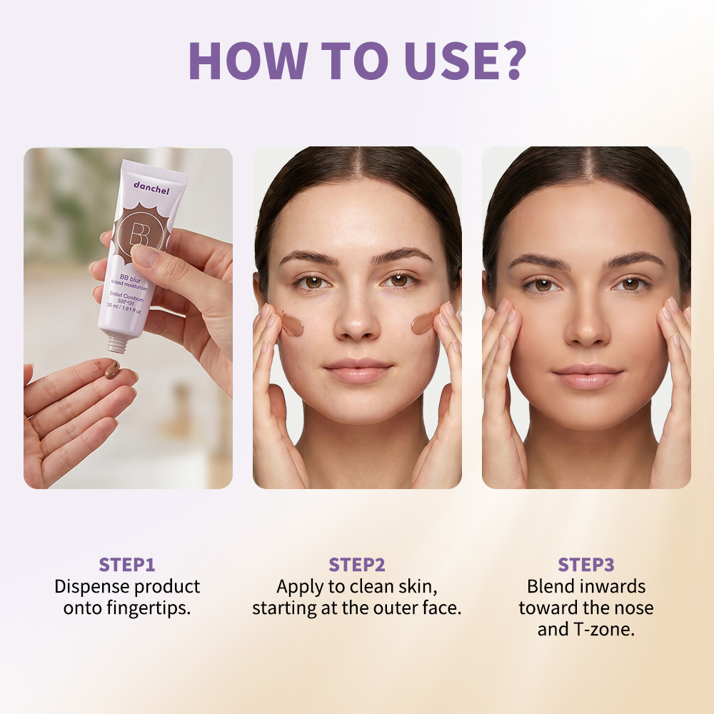 danchel 源头工厂BB模糊哑光有色保湿霜妆前打底 + 调色润色 + SPF30 广谱防晒 + 毛孔细纹修饰跨境专供
