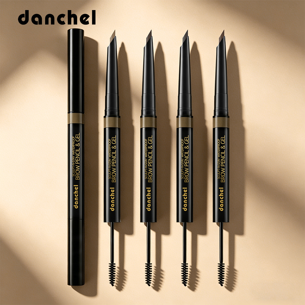danchel源头工厂跨境专供双头眉笔+眉胶不易晕染显色根根分明野生眉定型眉胶