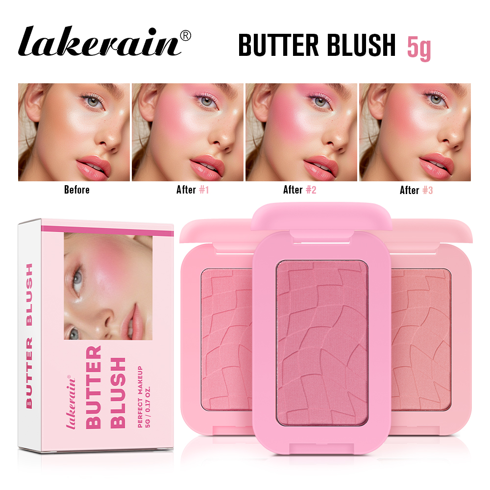 lakerain源头工厂跨境爆款黄油腮红膏 自然显色氛围感腮红 高光提亮胭脂