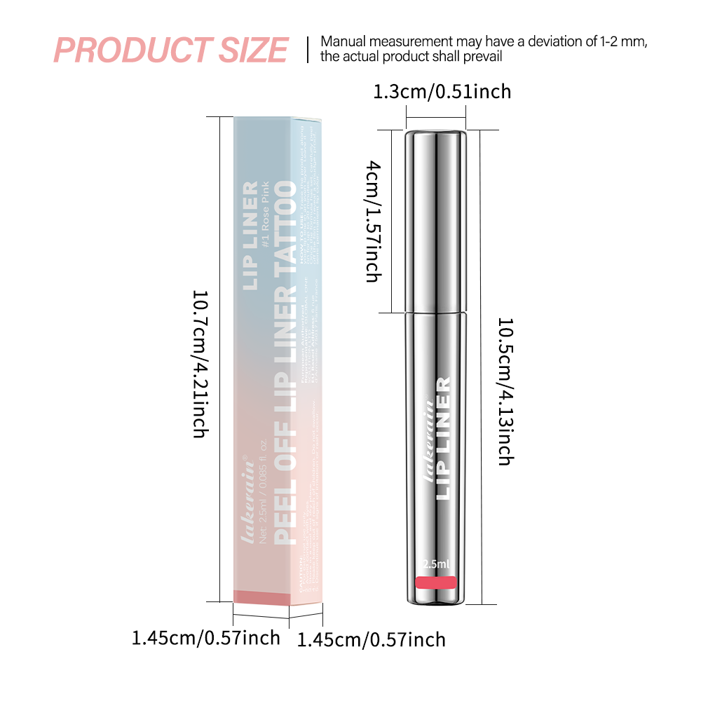 lakerain源头工厂跨境爆款撕拉唇线笔哑光雾面不易掉色不易沾杯撕拉唇线笔——现货/ODM/OEM定制