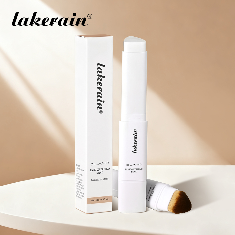 lakerain源头工厂跨境爆款变色三角粉底棒 双头二合一变色粉底膏轻盈水润隐形毛孔