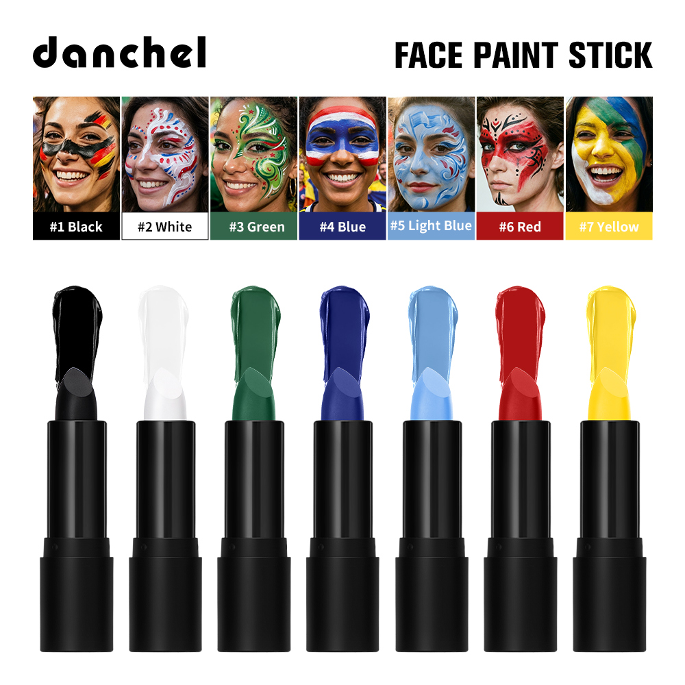danchel源头工厂 跨境新品世界杯面部彩绘棒球迷脸装黑眼膏万圣节派对脸彩