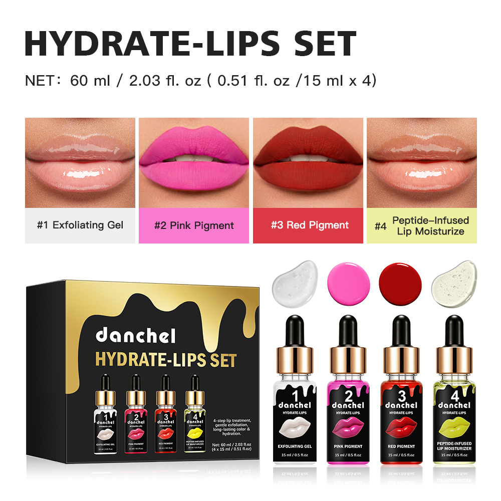 danchel 跨境源头工厂BB微针唇彩套装持色滋润唇彩液套盒Hydrate-Lips Set