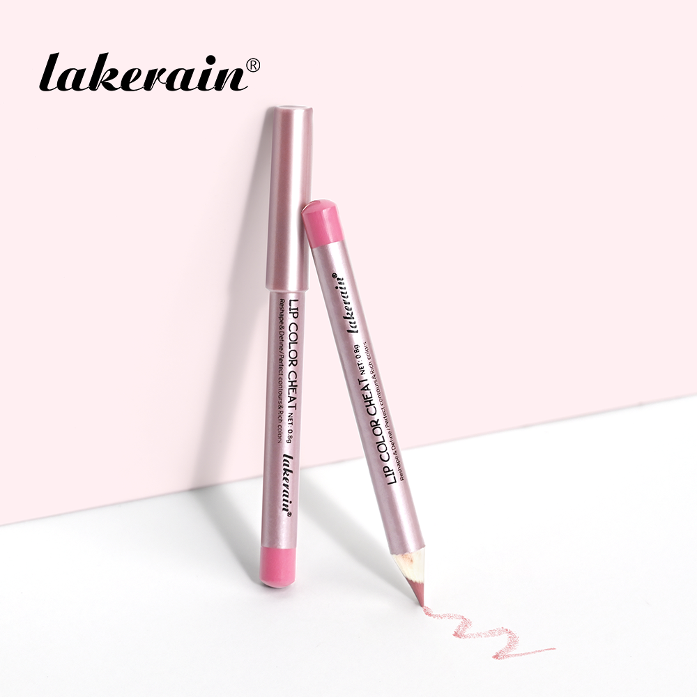 lakerain源头工厂跨境爆款迷你木杆唇线笔哑光持久不易脱色口红裸色勾勒唇形唇线笔