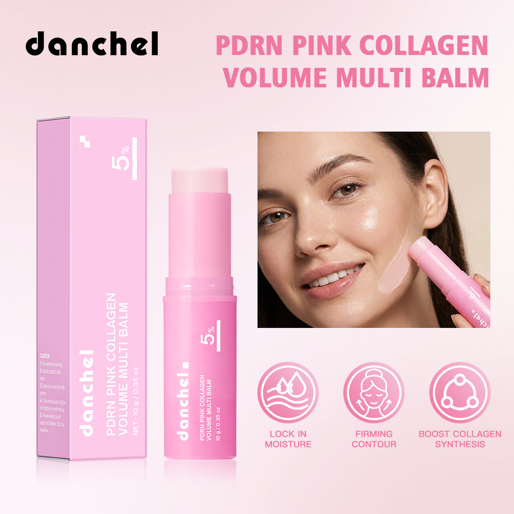 danchel源头工厂跨境新品粉色胶原蛋白丰盈多效润肤膏 滋润保湿多功能小粉棒