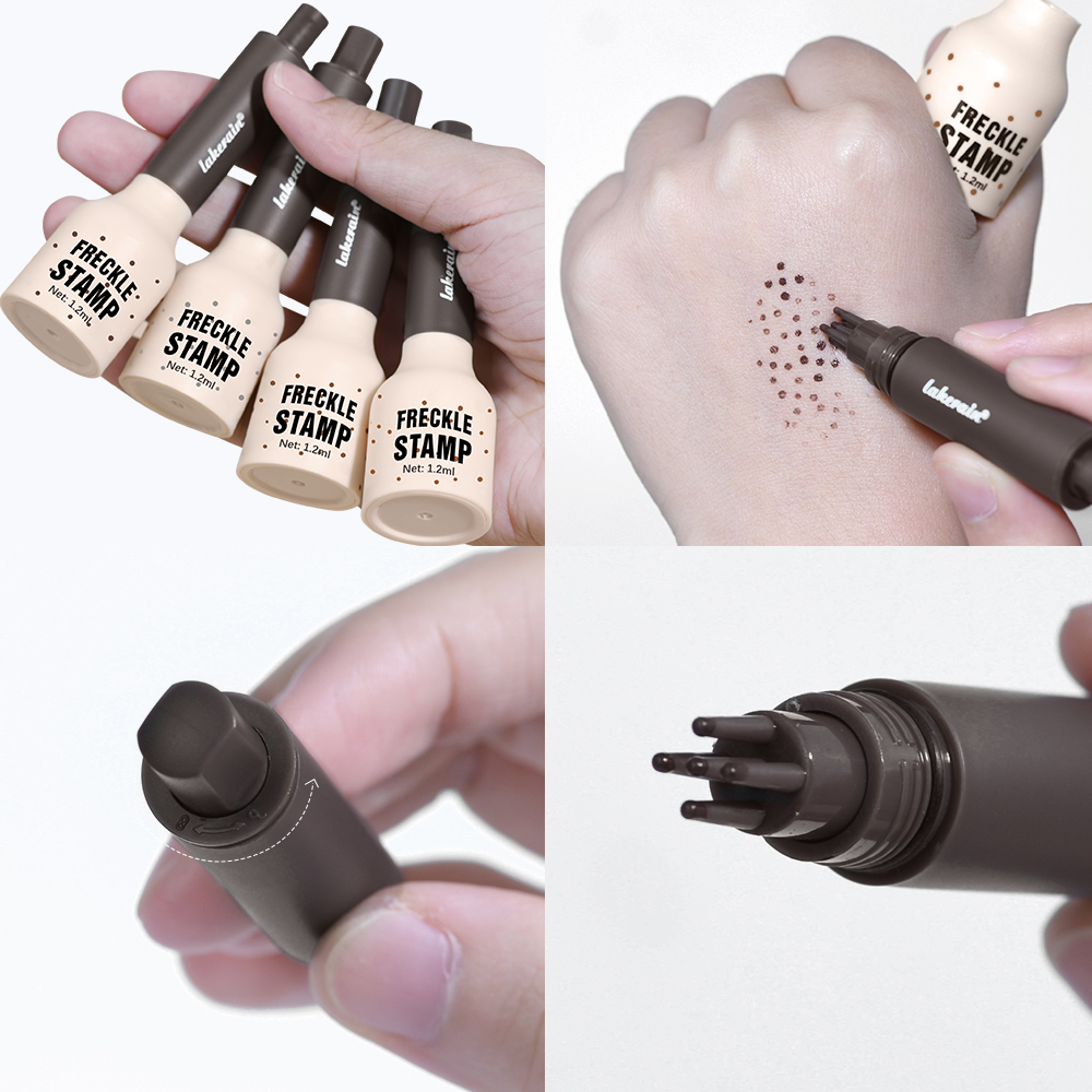 lakerain源头工厂跨境爆款自然仿真印章雀斑笔不易掉色 5点式按压点痣点斑笔