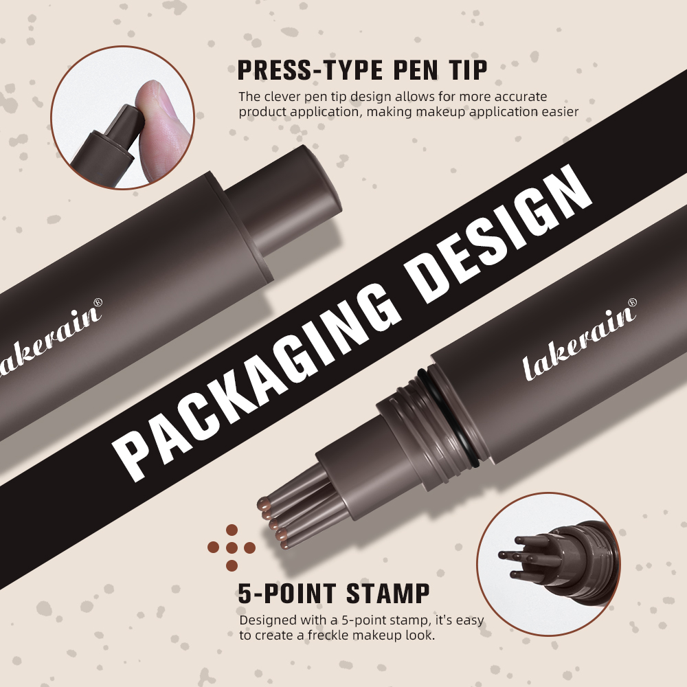lakerain源头工厂跨境爆款自然仿真印章雀斑笔不易掉色 5点式按压点痣点斑笔