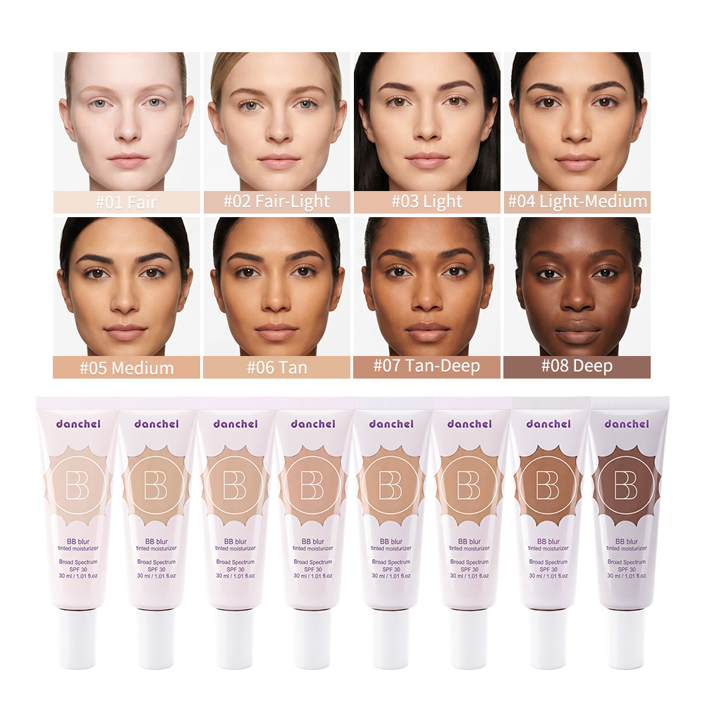 danchel 源头工厂BB模糊哑光有色保湿霜妆前打底 + 调色润色 + SPF30 广谱防晒 + 毛孔细纹修饰跨境专供