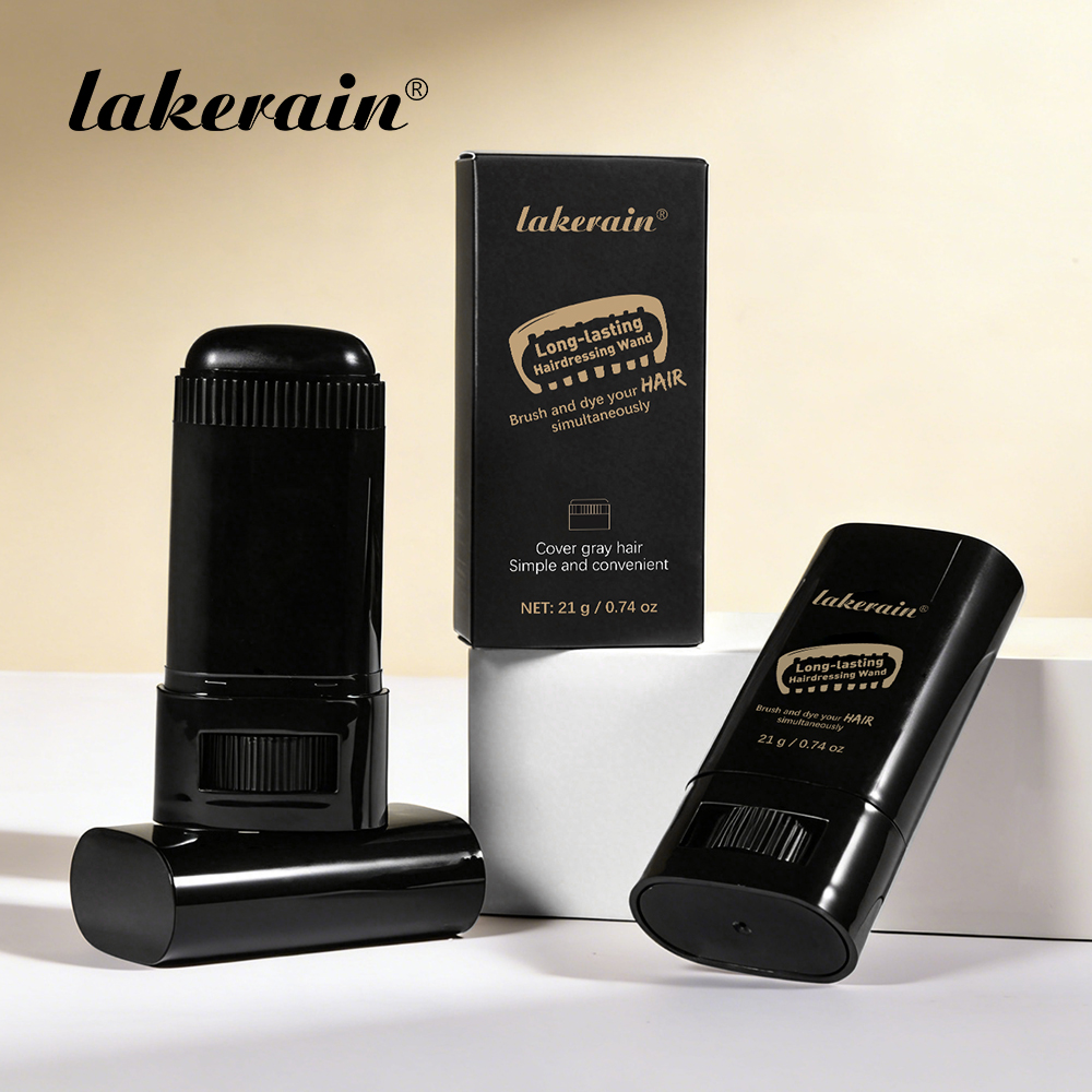  lakerain源头工厂跨境爆款美发棒自带梳头一次性遮盖白发易上色遮白旋转美发棒