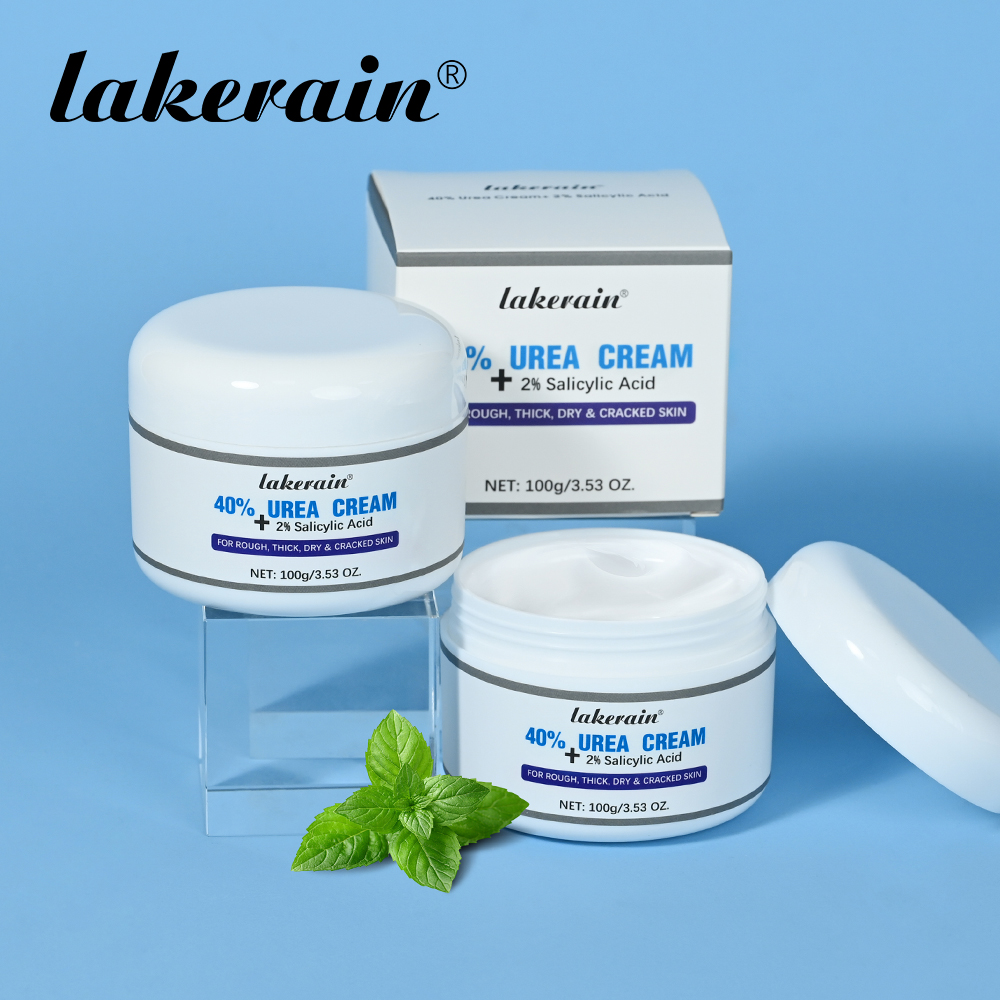 lakerain源头工厂跨境爆款去角质尿素霜舒缓受刺激的皮肤。