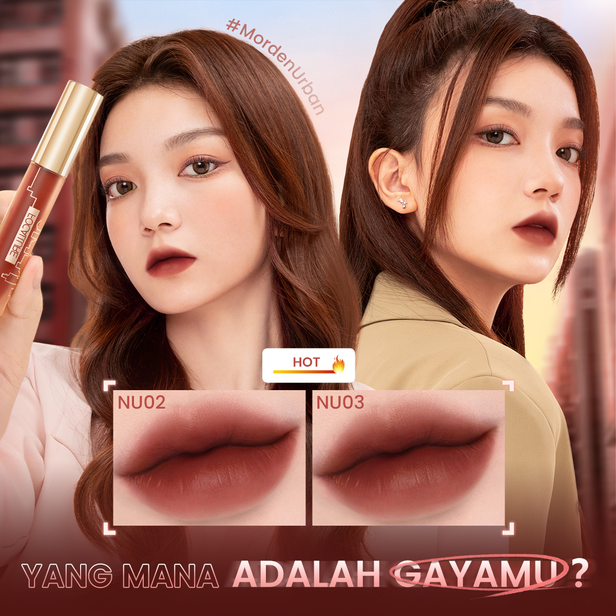 FOCALLURE丝绒唇釉雾面易上色哑光口红跨境电商不易掉色口红批发