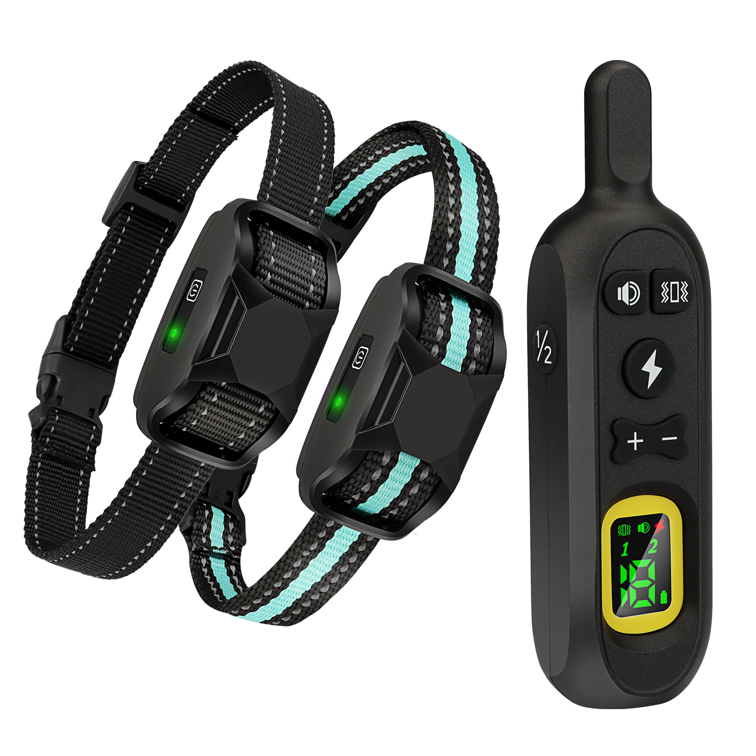 远程遥控训狗器防水一拖二震动电击警告音