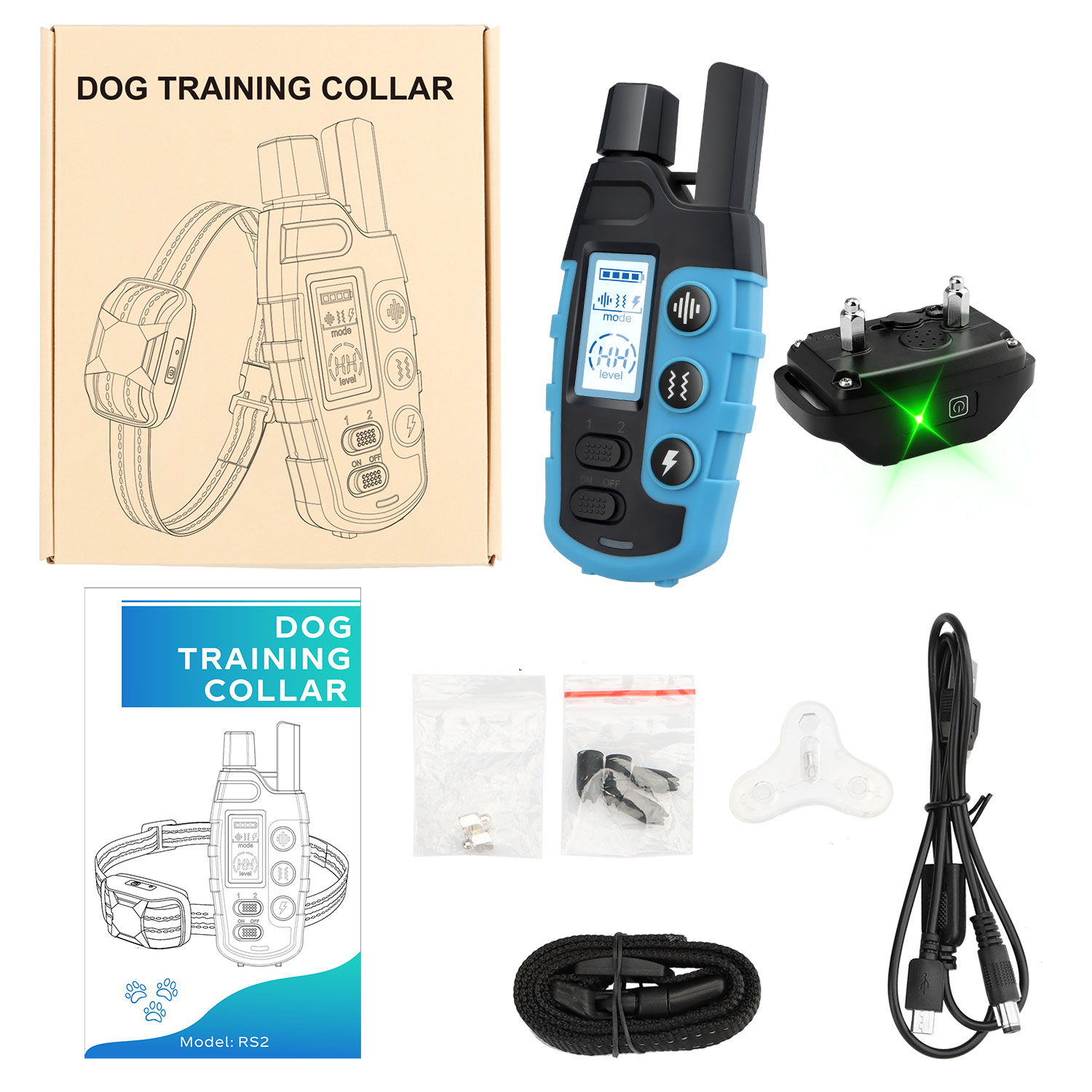 2022亚马逊热销款遥控远程训狗器IP67防水可充电