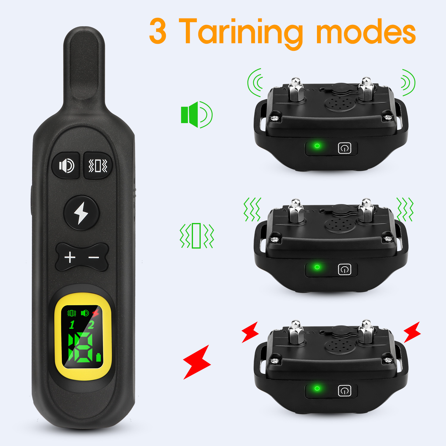 远程遥控训狗器防水一拖二震动电击警告音