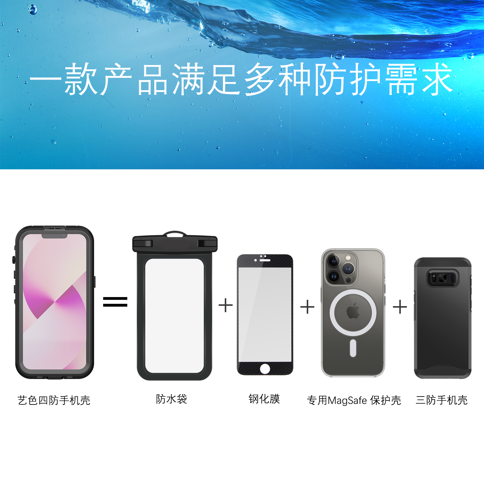 游泳運(yùn)動(dòng)蘋果iPhone14手機(jī)防水殼外賣戶外iPhone14防水保護(hù)殼