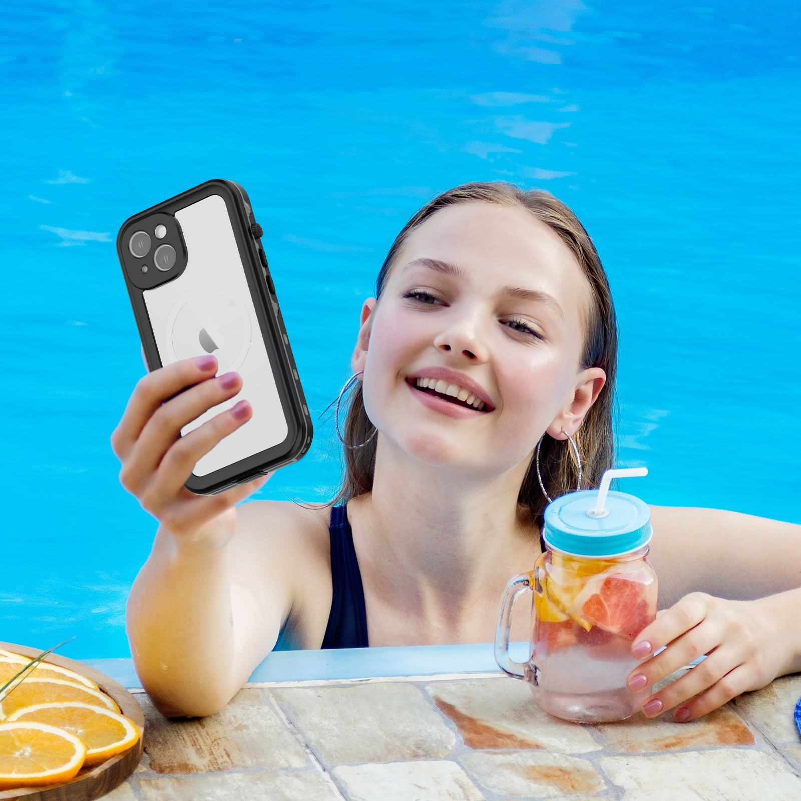 游泳運(yùn)動(dòng)蘋果iPhone14手機(jī)防水殼外賣戶外iPhone14防水保護(hù)殼