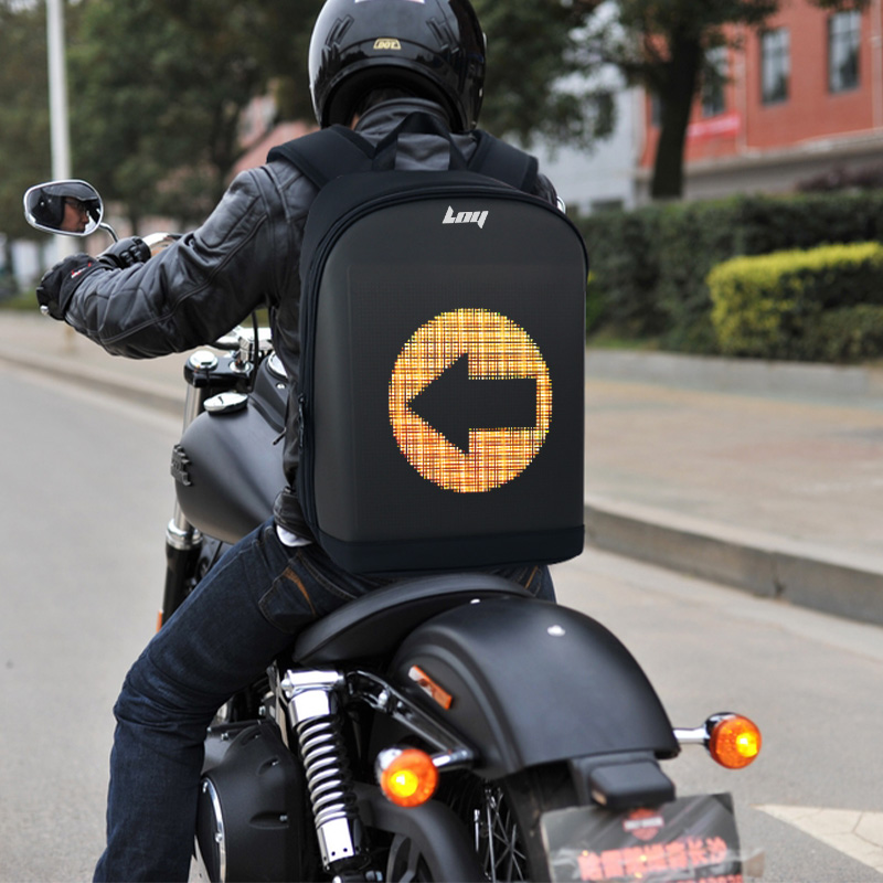 LOY 广告LED背包发光双肩包外贸跨境防水休闲运动学生包