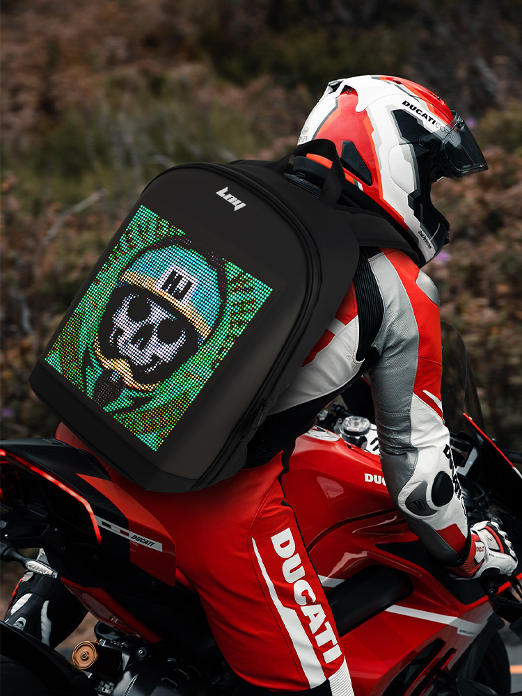 LOY 广告LED背包发光双肩包外贸跨境防水休闲运动学生包