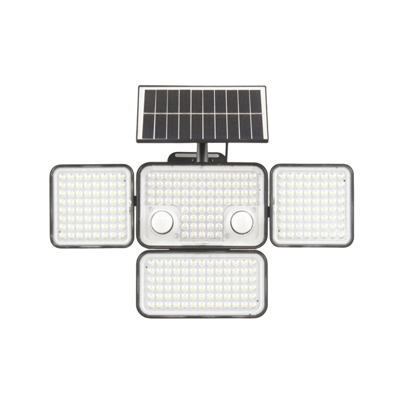 跨境私模人体双感应太阳能壁灯户外别墅院子防水四页分体小壁灯