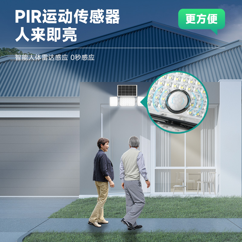 私模三頁太陽能壁燈大功率高亮款戶外防水庭院燈折疊太陽能感應燈